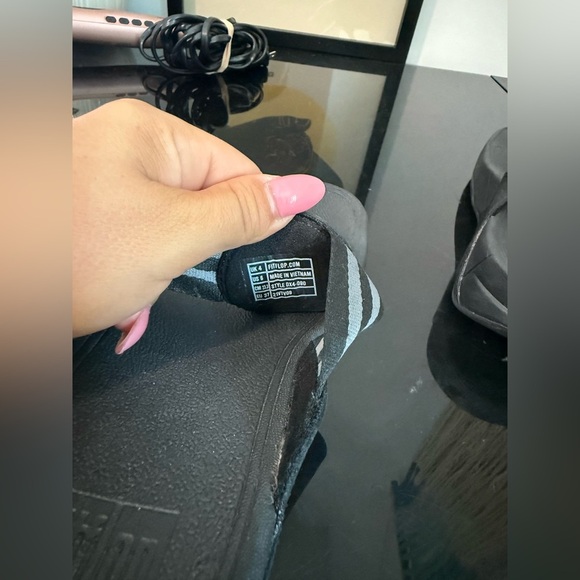 FitFlop Walkstar  Toe Post Sandals Women's Black Slip-On Wedge Comfort Size 6 - Picture 5 of 5